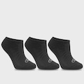 Tripack Meia Invisivel sem Fleece Olympikus Feminina PRETO
