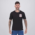 Camiseta do Corinthians Brasão Masculina PRETO