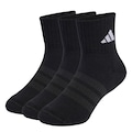 Kit Meias Soquetes Esportiva Acolchoadas 3 Pares Adidas Unissex PRETO