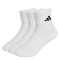 Kit Meias Soquetes Esportiva Acolchoadas 3 Pares Adidas Unissex BRANCO/PRETO