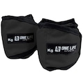 Par de Caneleira Tornozeleira Profissional 4kg - One Life PRETO/BRANCO