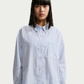 Camisa Nike Sportswear Woven ML Feminina AZUL CLA/BRANCO
