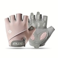 Luvas Fitness Gold Sports Athlgtics Gel Meio Dedos Anti Slip com Silicone - Adulto ROSA