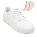 Kit Tênis Puma B-D Carina 3.0 + Meia - Feminino BRANCO/OURO