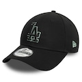 Boné Aba Curva New Era 9FORTY Los Angeles Dodgers MLB Outline Unissex PRETO