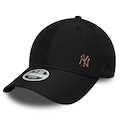 Boné Aba Curva New Era 9FORTY New York Yankees Metal Feminino PRETO