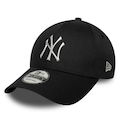 Boné Aba Curva New Era 9FORTY New York Yankees MLB Metallic Unissex PRETO