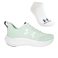 Tênis Feminino Under Armour Charged Sunny + 1 Par de Meia AZUL CLA/BRANCO