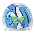 Kit Natação Convoy Óculos + Touca + Protetor Ouvido e Nariz Infantil AZUL