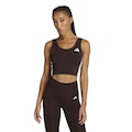 Camiseta Regata Adidas Cropped Essential Feminina MARROM/BRANCO
