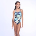 Maiô Infantil Open Flowers Speedo PRETO