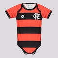 Body Flamengo Listrado UV Infantil PRETO