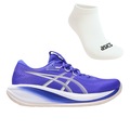 Kit Tênis Asics Gel-Cumulus 28 E Meia - Feminino AZUL/BRANCO