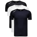 Kit 3 Camisetas Dry Fit Raglan Speedo Masculina BRANCO/PRETO