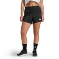 Shorts de Cintura Alta Pacer Workout Médio adidas Feminino PRETO/BRANCO