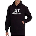 Blusão Moletom New Balance Basic com Capuz Masculino PRETO/BRANCO