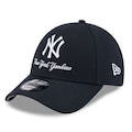Boné Unissex New Era 9FORTY New York Yankees MLB Logo Stack AZUL ESCURO