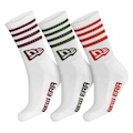 Meia Cano Médio New Era Flag Multi Monochrome - Pack com 3 Pares BRANCO