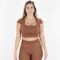 Top Colcci Sport Elástico Perfect Velocity Feminino MARROM