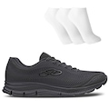 Tênis Olympikus Proof 3 Masculino + 3 Pares de Meias PRETO/CINZA