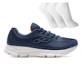 Tênis Olympikus Proof 3 Masculino + 3 Pares de Meias AZUL ESC/BRANCO