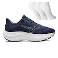 Tênis Mizuno Enigma 2 + 3 Pares de Meias Masculino AZUL ESC/BRANCO