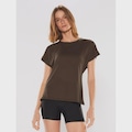 Camiseta Manga Curta Bodyforsure Lisa Push - Feminina MARROM CLA/VINHO