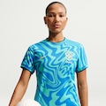 Camiseta Brasil Nike 26/27 Pré-Jogo Feminina AZUL CLA/BRANCO