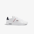 Tênis Lacoste Europa Pro em couro com detalhe no calcanhar Masculino BRANCO/AZUL ESC