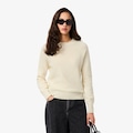 Suéter de Lã Cardada de Malha 3D Lacoste Feminino OFF WHITE