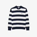 Suéter Listrado em Algodão com Gola Careca Estilo Marinho Lacoste Masculino AZUL ESC/BRANCO