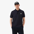 Camiseta Polo de Modelagem Clássica com Distintivo — Fabricada na França Lacoste Masculina PRETO