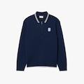 Blusão Moletom Lacoste Zíper com Gola Polo – Tennis Heritage Masculino AZUL ESCURO