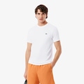 Camiseta Esportiva Ultra Dry com Estampa de Crocodilo Lacoste Masculina BRANCO/LARANJA