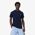 Camiseta Esportiva Ultra Dry com Estampa de Crocodilo Lacoste Masculina AZUL ESC/BRANCO