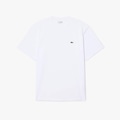 Camiseta de malha de algodão pesado Lacoste Masculina BRANCO
