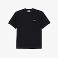 Camiseta de malha de algodão pesado Lacoste Masculina PRETO