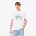 Camiseta de Algodão Estampada Lacoste Masculina BRANCO
