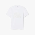 Camiseta de Algodão Estampada Lacoste Masculina BRANCO