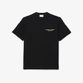 Camiseta de Algodão Bordada Lacoste Unissex PRETO