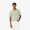 Opção de cor VERDE de Camisa Polo Classic Fit em Algodão e Linho Lacoste Masculina