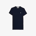 Camiseta de Algodão Canelada com Caimento Ajustado AZUL ESCURO
