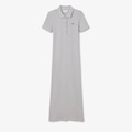 Vestido Polo Longo de Algodão Canelado Lacoste Feminino CINZA