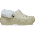 Sandália Crocs Classic Platform Fuzz Lined Clog - Unissex BEGE