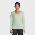 Camiseta Olympikus Essential Manga Longa Feminina VERDE CLARO