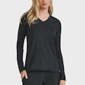 Blusa Caju Brasil Térmica Gola V Feminina PRETO