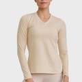 Blusa Caju Brasil Térmica Gola V Feminina OFF WHITE