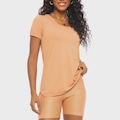 Blusa Di Paula Manga Esportiva Feminina MARROM CLARO