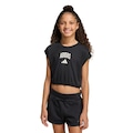 Camiseta Infantil Adidas Seasonals Collegiate Typography PRETO/BRANCO