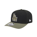 Boné Masculino New Era 970ss Olive Los Angeles Dodgers Aba Curva PRETO